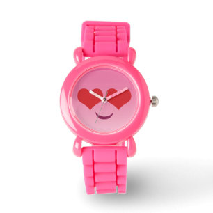 Montre Coeur mignon pour les yeux Émoji rose