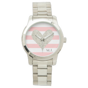 Montre Coeur Parties scintillant argent