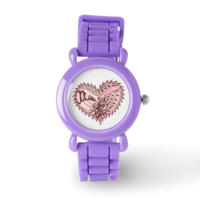 Montre Coeur Parties scintillant rouge (Recto)