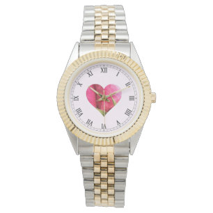 Montre Coeur rose romantique