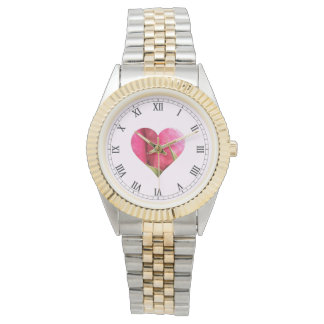 Montre Coeur rose romantique
