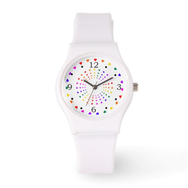 Montre Coeurs arc-en-ciel (Recto)