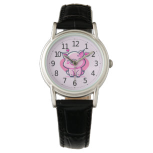 Montre Coeurs de cochon rose joyeux Valentine Inspiré  