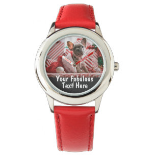 Montre Coeurs photo et texte personnalisés