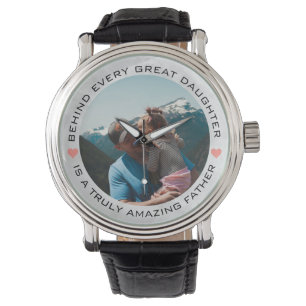 Montre Coeurs photo personnalisés fête des pères