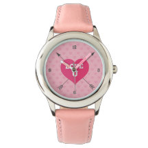Coeurs roses Love U Custom Watch