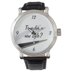 Montre coiffure moderne mignonne cheveux styliste ciseaux