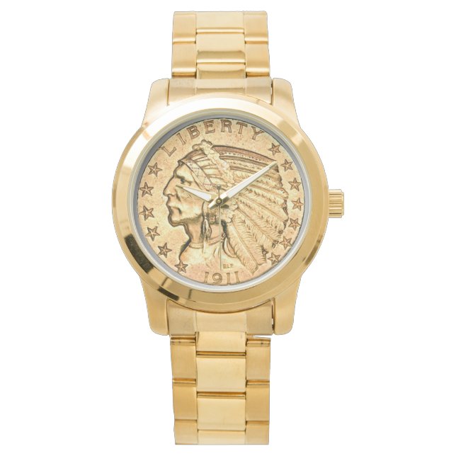 Montre Coin or Indian Head (devant)
