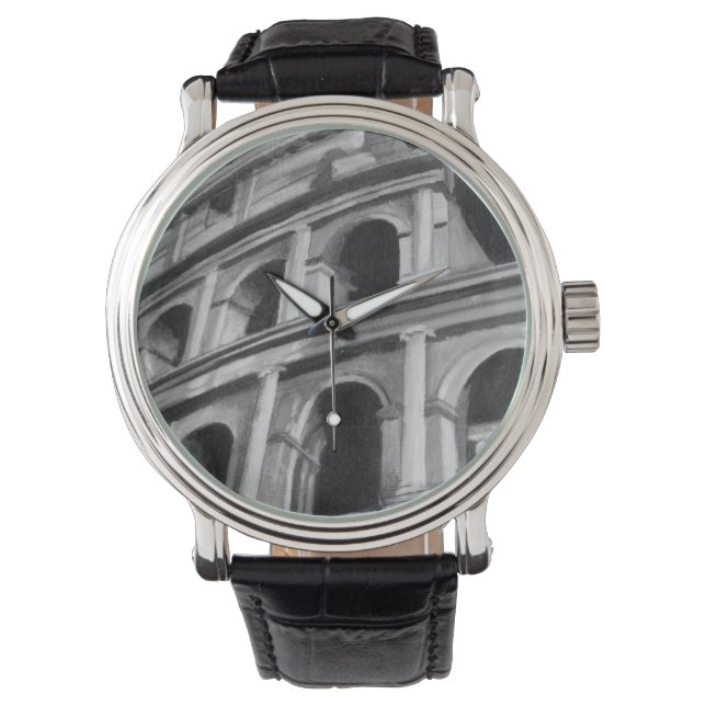 Montre Colisée romaine avec dessins architecturaux (devant)