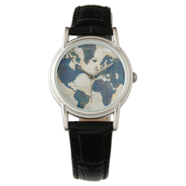Montre Collage de la carte du monde (devant)