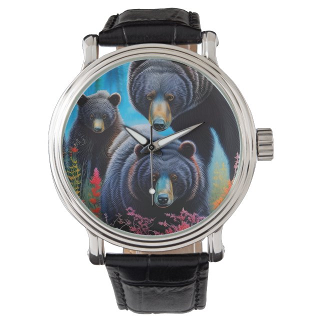 Montre Collage de la famille de l'ours (devant)