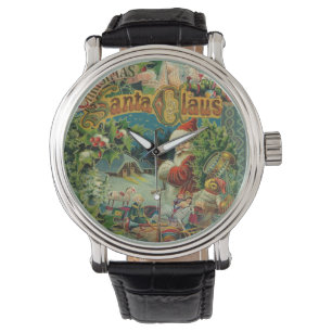 Montre Collage de Noël victorien du Père Noël Antique