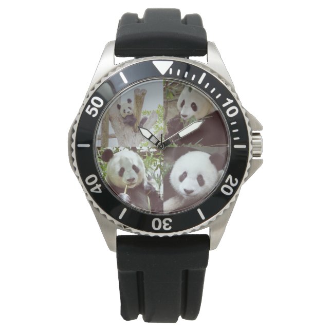 Montre collage de quatre panda images (devant)