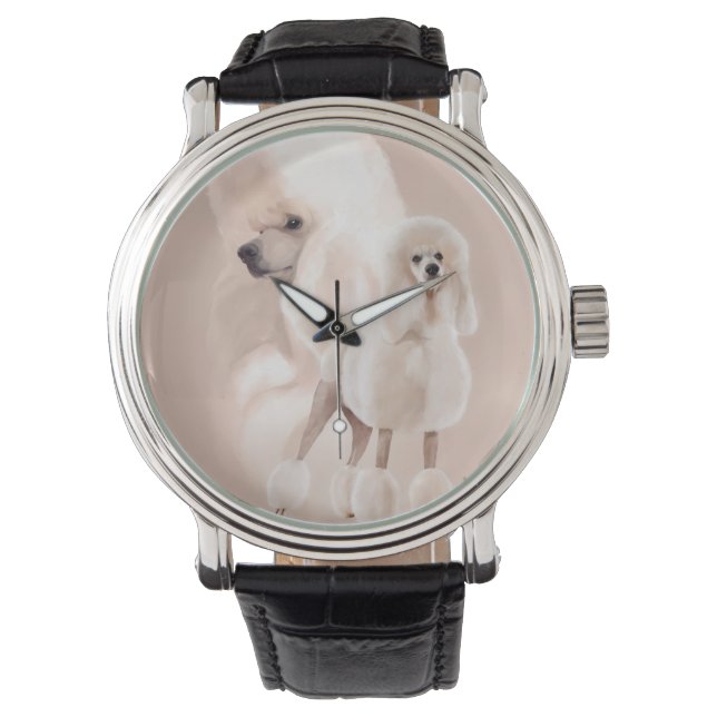 Montre Collage de White Poodle Pastel (devant)