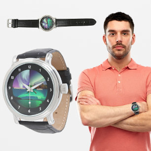 Montre Collage des aurores boréales de l'Alaska