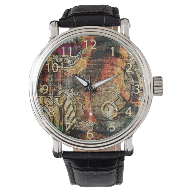 Montre collage des engrenages steampunk (devant)