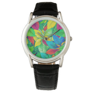 Montre Collage des feuilles forestiers