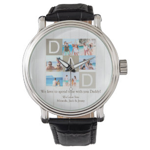 Montre Collage photo de Fête des pères rustique