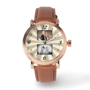 Montre Collage photo de poutre solaire moderne personnali