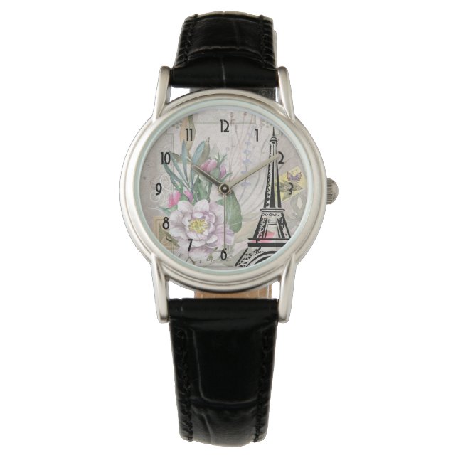 Montre Collage vintage et tour Eiffel (devant)