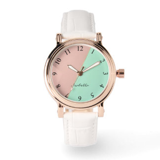 Montre Collection Abstraite Tendance Rose Pâle Menthe