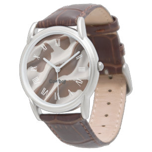Montre Collection en cuir de vache synthétique élégant et
