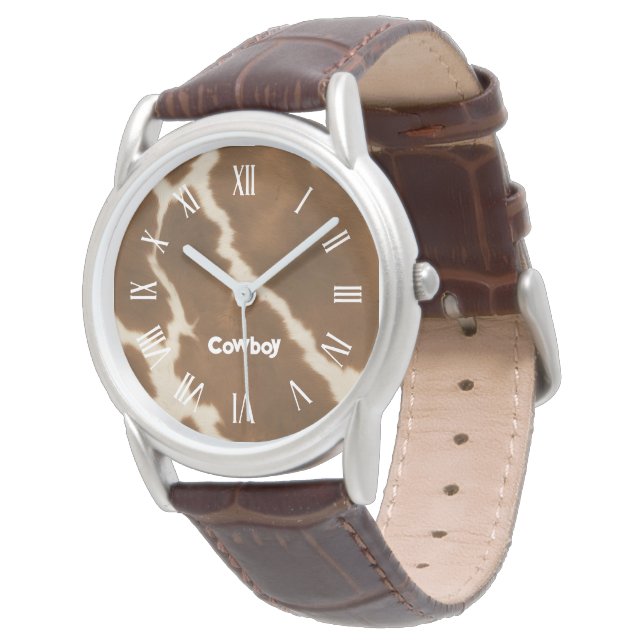 Montre Collection en cuir moderne Elégante Vache Faux (Incliné)