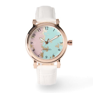 Montre Collection Luxe Rose Pâle Menthe Or Populaire