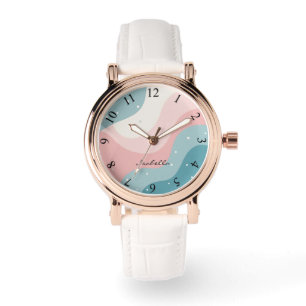 Montre Collection Moderne Abstraite Rose Pâle Menthe