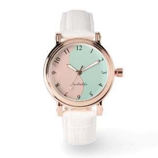 Montre Collection Moderne Abstraite Rose Pâle Menthe
