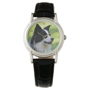 Montre Collie Chien noir et blanc