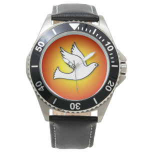 Montre Colombe de Confirmation avec Or, Rayons Rouges