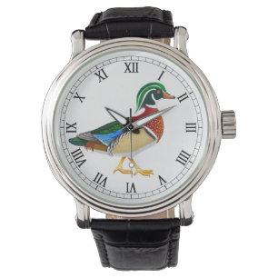 Montre colorée de canard en bois
