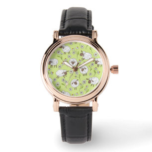 Montre Compter les moutons sur le vert de rosée miel