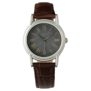 Montre Concepteurs noirs rustiques vintages de chiffre