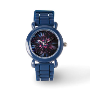 Montre Conception Abstraite des fleurs fractales.