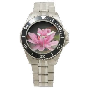 Montre Conception botanique florale de nénuphar tropical