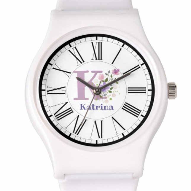 Montre Conception de chiffre romain avec initiale et nom  (Créateur téléchargé)
