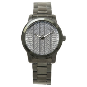 Montre Conception de la texture du fil en caoutchouc noir
