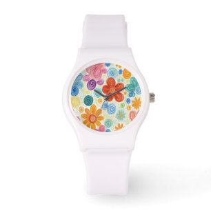 Montre Conception de Marguerite de Gribouillage au Crayon