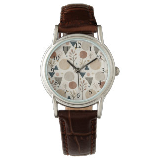 Montre Conception de motif botanique géométrique boho 385