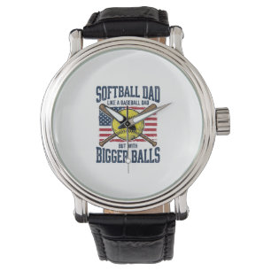 Montre Conception de t-shirt Vintage Softball Papa Boules