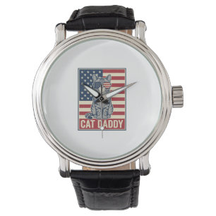 Montre Conception de vecteur de chat patriotique Cat Dadd