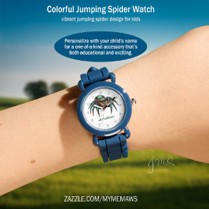 Montre Conception d'enfants d'araignée sauteuse colorée