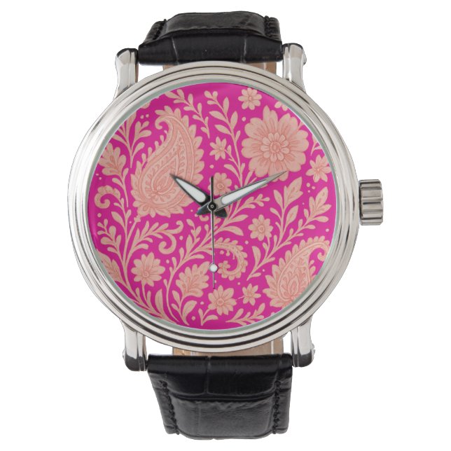 Montre conception d'impression de paisley india (devant)