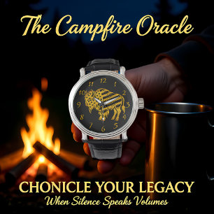 Montre Conception Patriotique Gold Bison