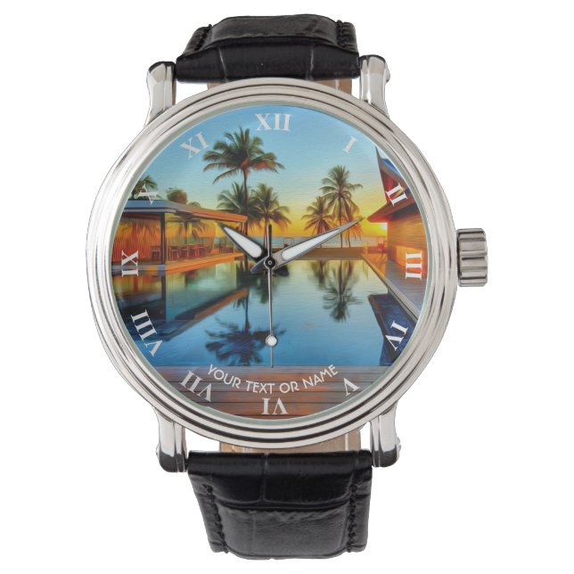 Montre Conception Personnalisée Avec Votre Propre Texte E (devant)