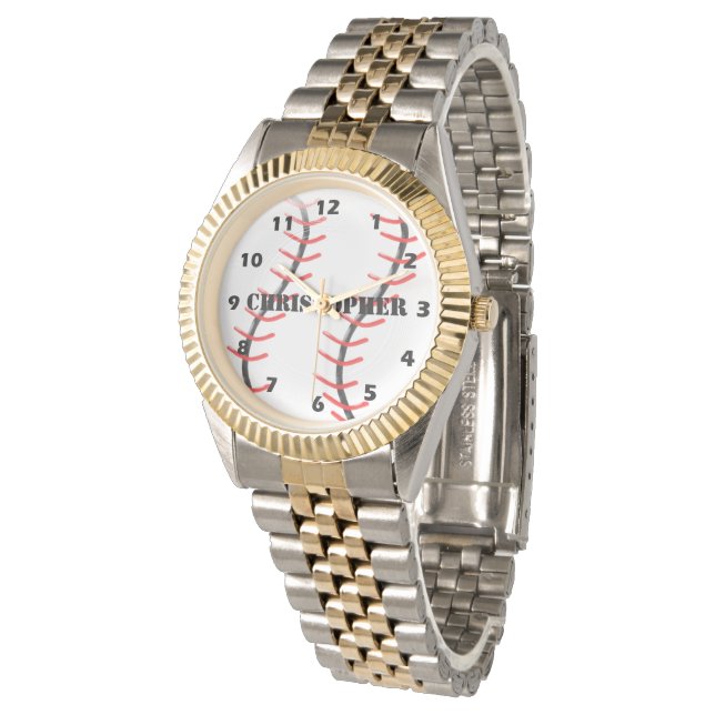Montre Conception personnalisée du baseball (Incliné)