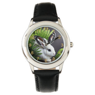 Montre Contraste frappant : Le lapin blanc aux oreilles n