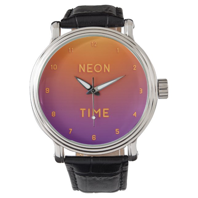 Montre Cool À L'Air Simulé Neon Numéroté (devant)